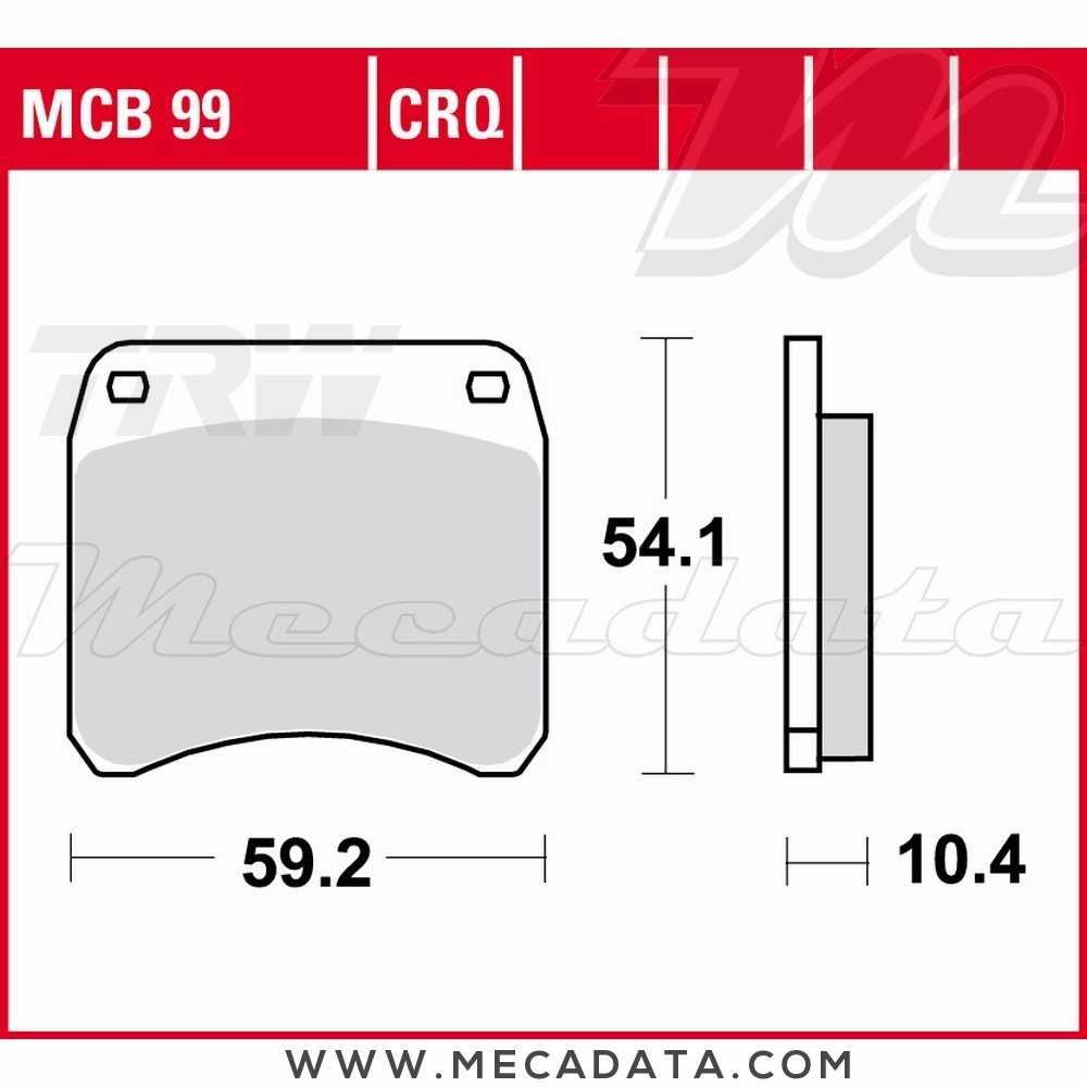 Plaquettes de frein Avant ~ TRW Lucas MCB 99 