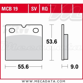 Plaquettes de frein Arrière ~ TRW Lucas MCB 19 SV 