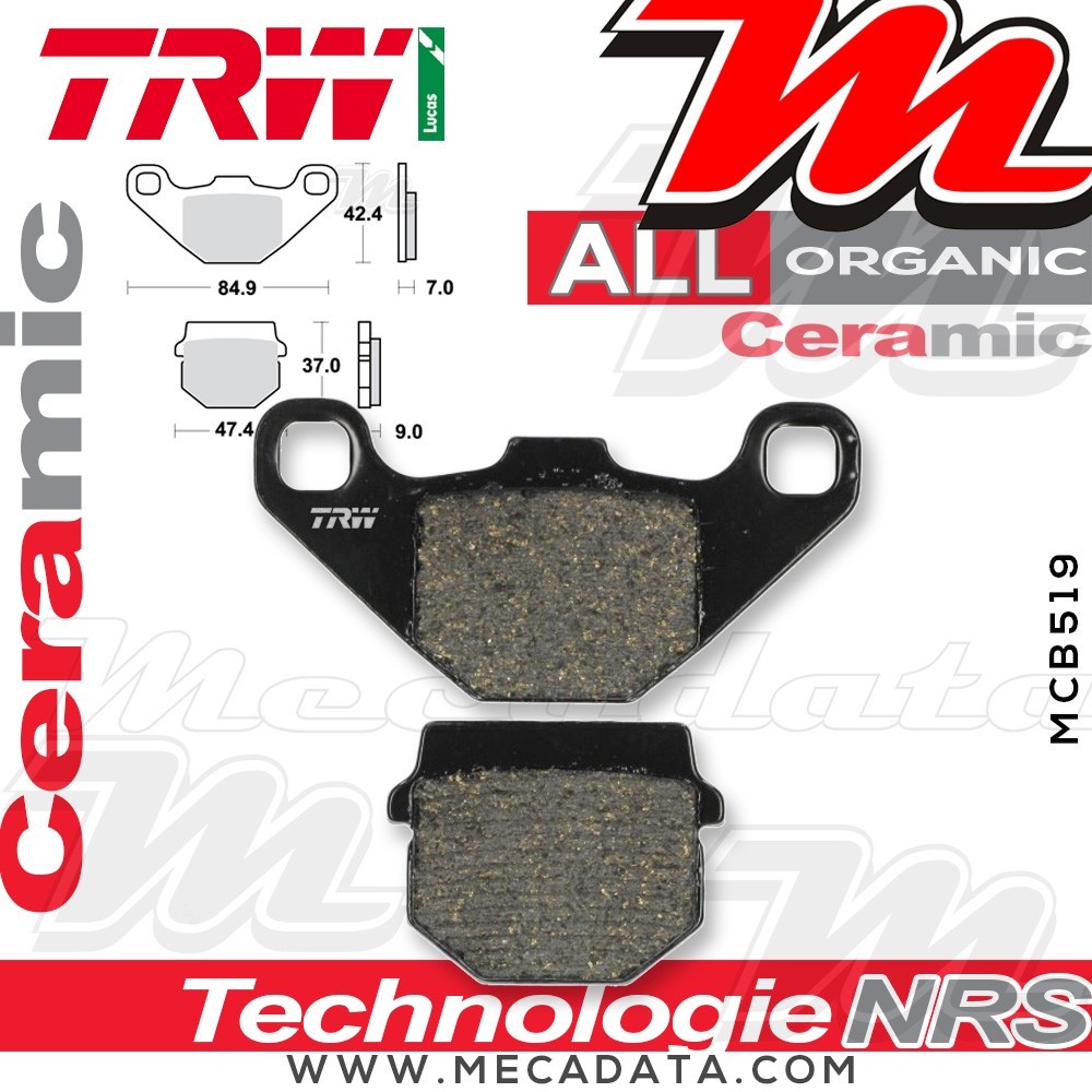 Plaquettes de frein Arrière ~ TRW Lucas MCB 519 
