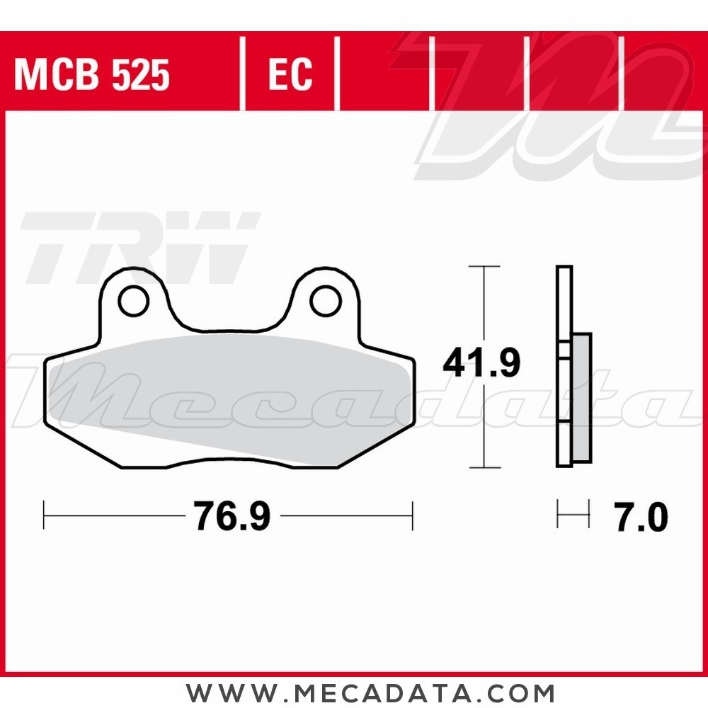 Plaquettes de frein Arrière ~ TRW Lucas MCB 525 EC 