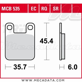 Plaquettes de frein Arrière ~ TRW Lucas MCB 535 SR 