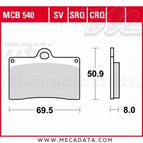 Plaquettes de frein Arrière ~ TRW Lucas MCB 540 CRQ 
