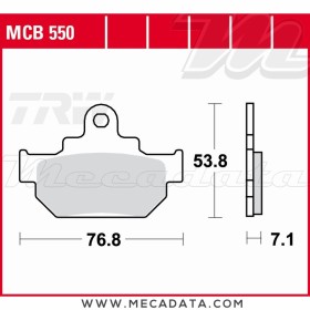 Plaquettes de frein Arrière ~ TRW Lucas MCB 550 