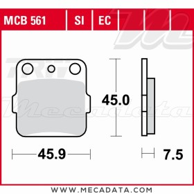 Plaquettes de frein Arrière ~ TRW Lucas MCB 561 EC 