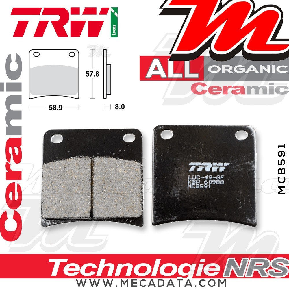 Plaquettes de frein Arrière ~ TRW Lucas MCB 591 