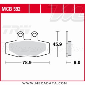 Plaquettes de frein Arrière ~ TRW Lucas MCB 592 