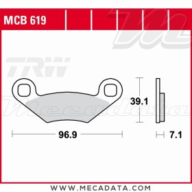 Plaquettes de frein Arrière ~ TRW Lucas MCB 619 