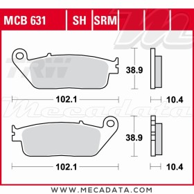 Plaquettes de frein Arrière ~ TRW Lucas MCB 631 SRM 