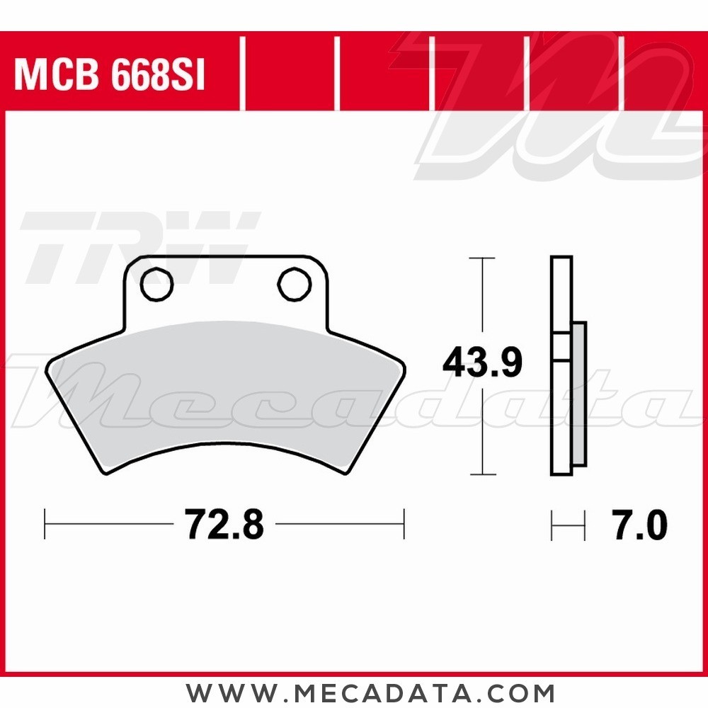 Plaquettes de frein Arrière ~ TRW Lucas MCB 668 SI 