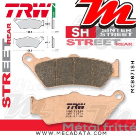 Plaquettes de frein Arrière ~ TRW Lucas MCB 671 SH 