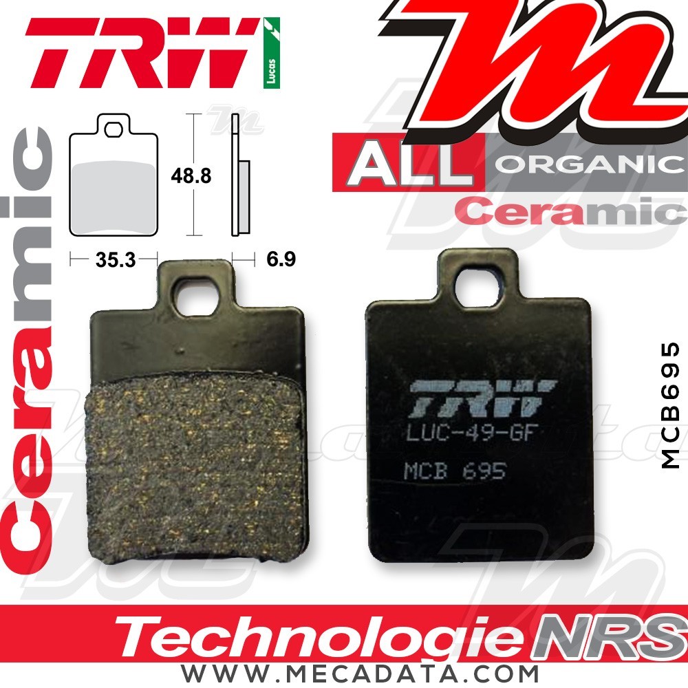 Plaquettes de frein Arrière ~ TRW Lucas MCB 695 