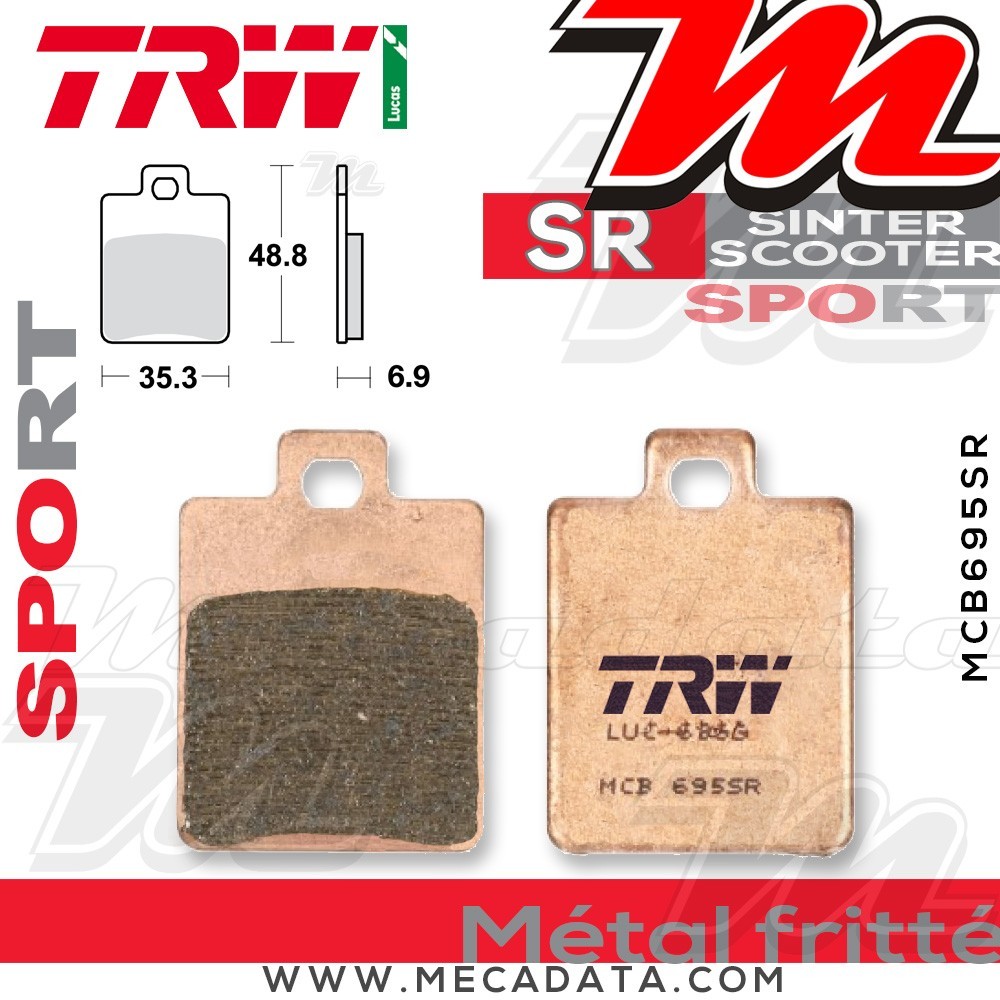 Plaquettes de frein Arrière ~ TRW Lucas MCB 695 SR 