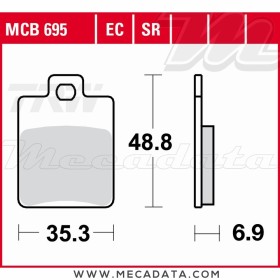 Plaquettes de frein Arrière ~ TRW Lucas MCB 695 SR 