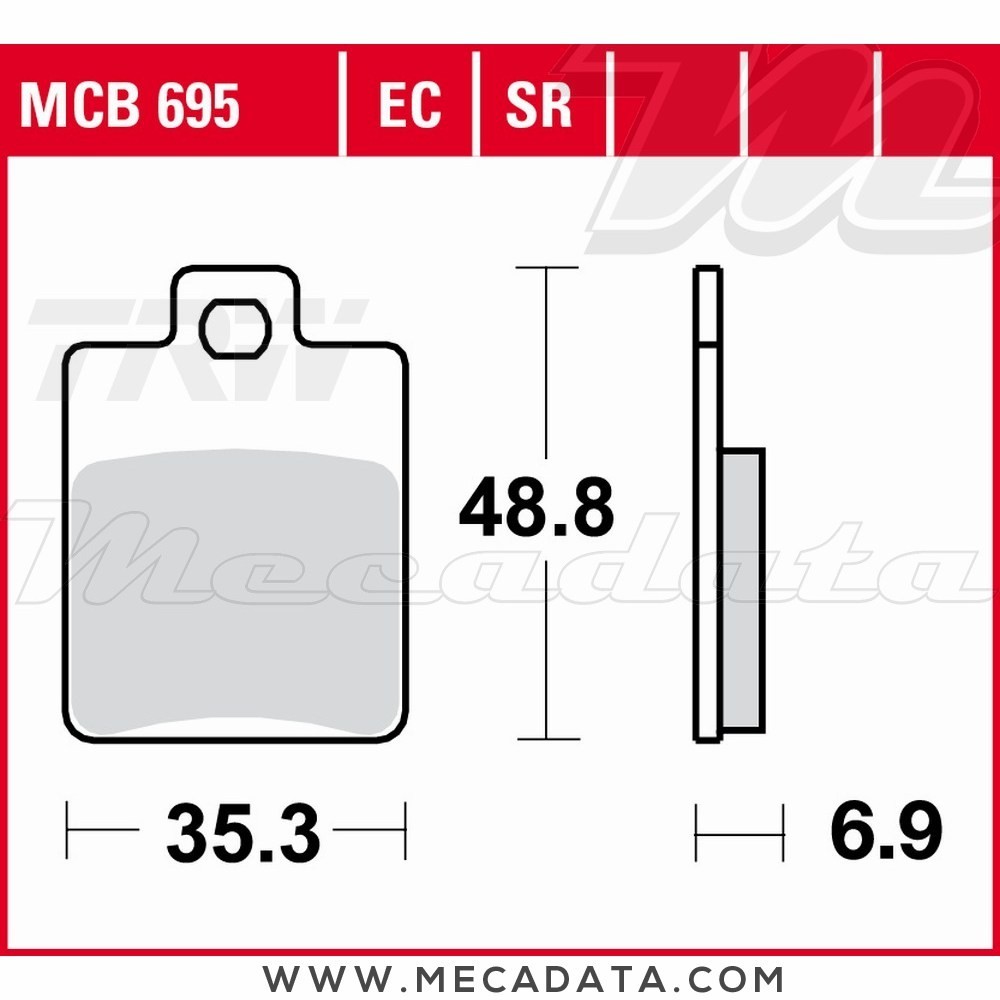 Plaquettes de frein Arrière ~ TRW Lucas MCB 695 SR 