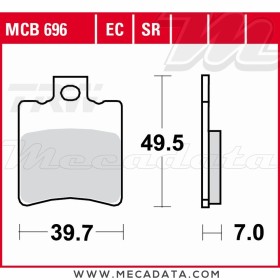 Plaquettes de frein Arrière ~ TRW Lucas MCB 696 EC 