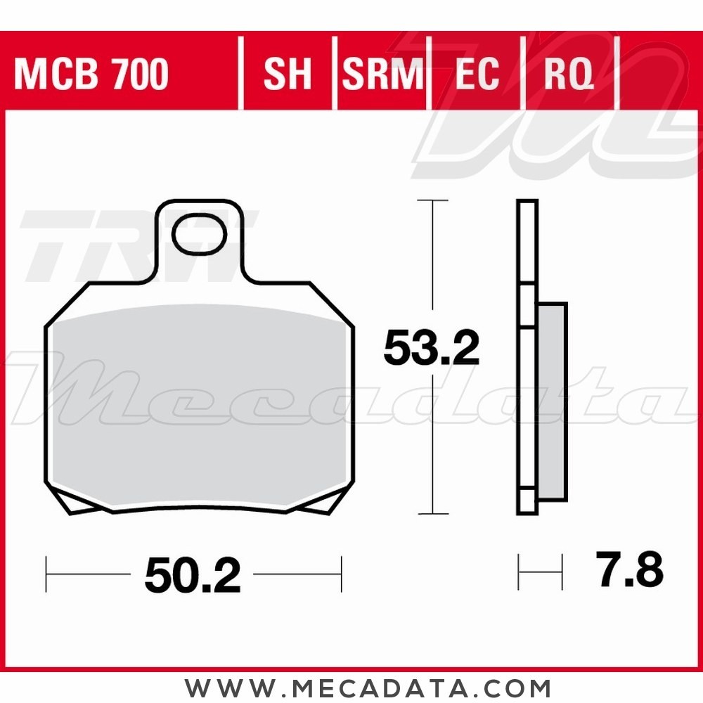 Plaquettes de frein Arrière ~ TRW Lucas MCB 700 SRM 