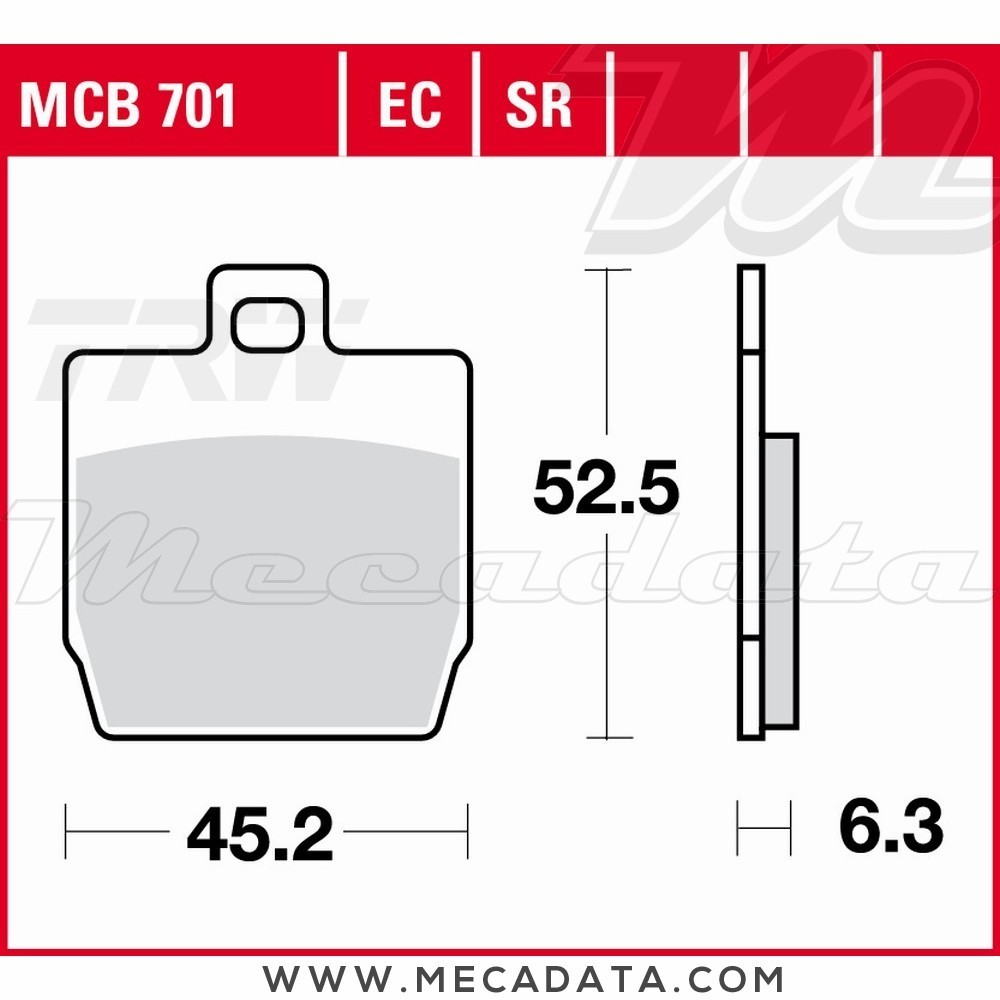 Plaquettes de frein Arrière ~ TRW Lucas MCB 701 EC 