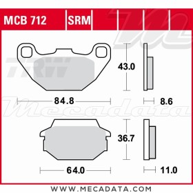 Plaquettes de frein Arrière ~ TRW Lucas MCB 712 SRM 