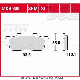 Plaquettes de frein Arrière ~ TRW Lucas MCB 800 SRM 