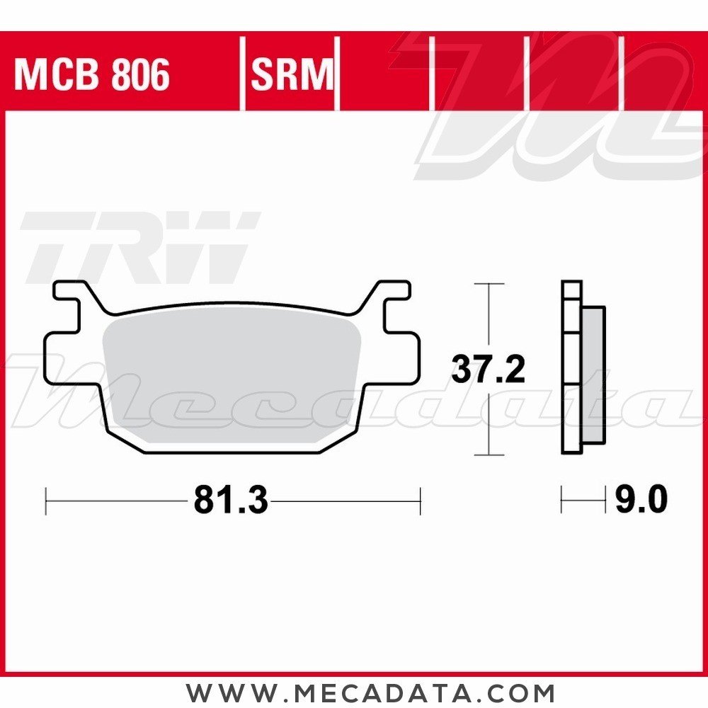 Plaquettes de frein Arrière ~ TRW Lucas MCB 806 SRM 