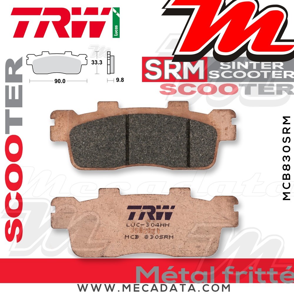 Plaquettes de frein Arrière ~ TRW Lucas MCB 830 SRM 