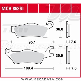Plaquettes de frein Arrière ~ TRW Lucas MCB 862 SI 