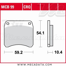 Plaquettes de frein Arrière ~ TRW Lucas MCB 99 
