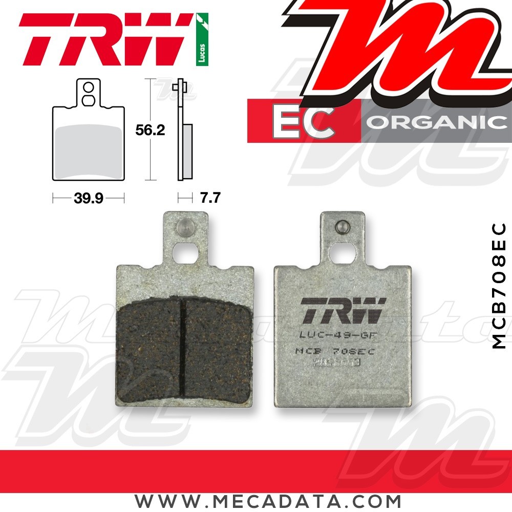 Plaquettes de frein Arrière ~ TRW Lucas MCB 708 EC 