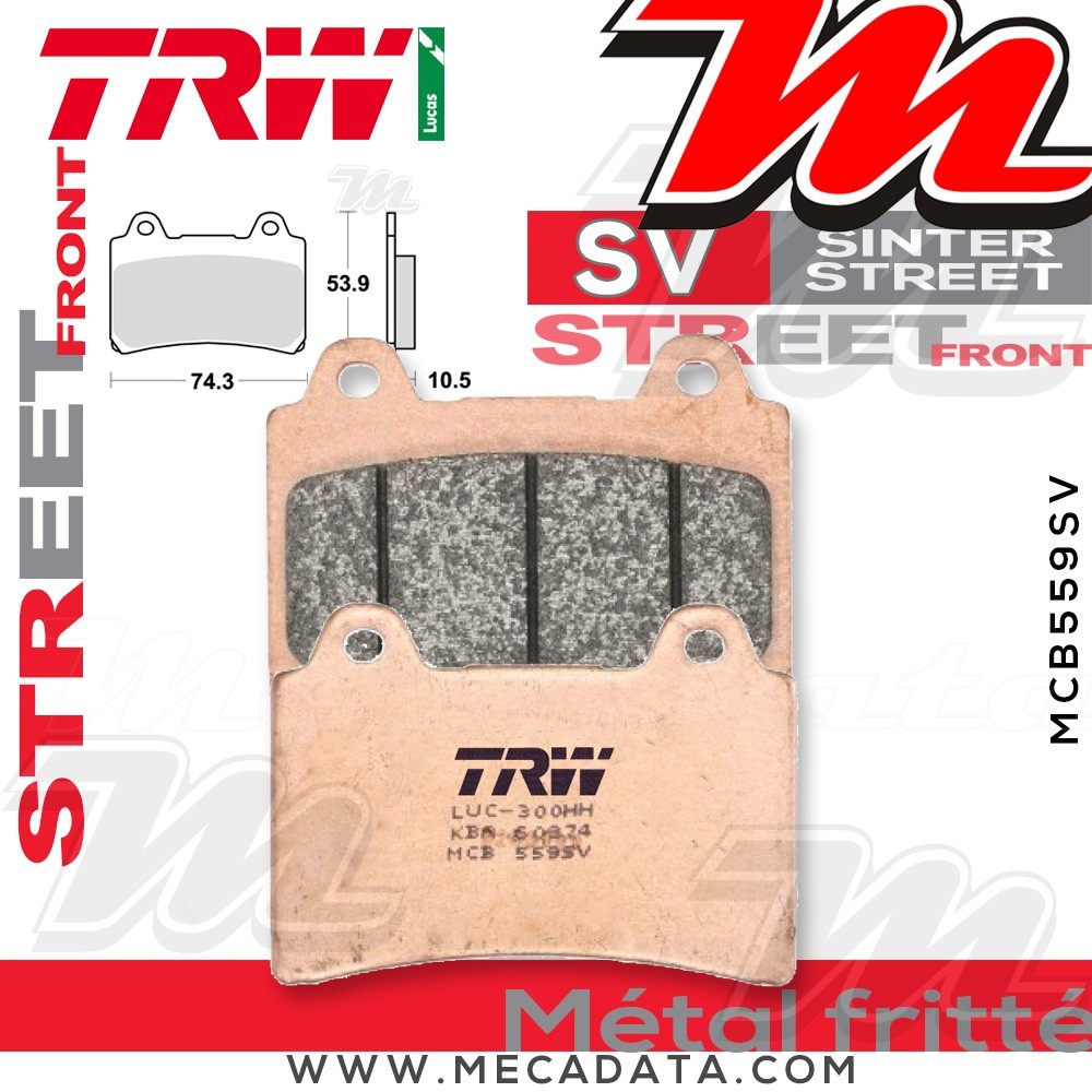 Plaquettes de frein Arrière ~ TRW Lucas MCB 559 SV 