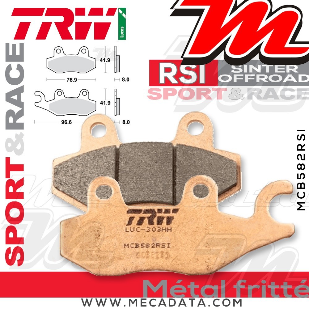 Plaquettes de frein Arrière ~ TRW Lucas MCB 582 RSI 