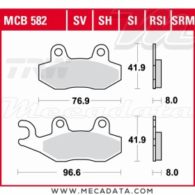 Plaquettes de frein Arrière ~ TRW Lucas MCB 582 RSI 