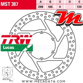 Disque de frein Avant ~ TRW Lucas MST 387 ALL 