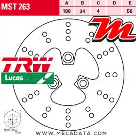 Disque de frein Avant ~ TRW Lucas MST 263 ALL 