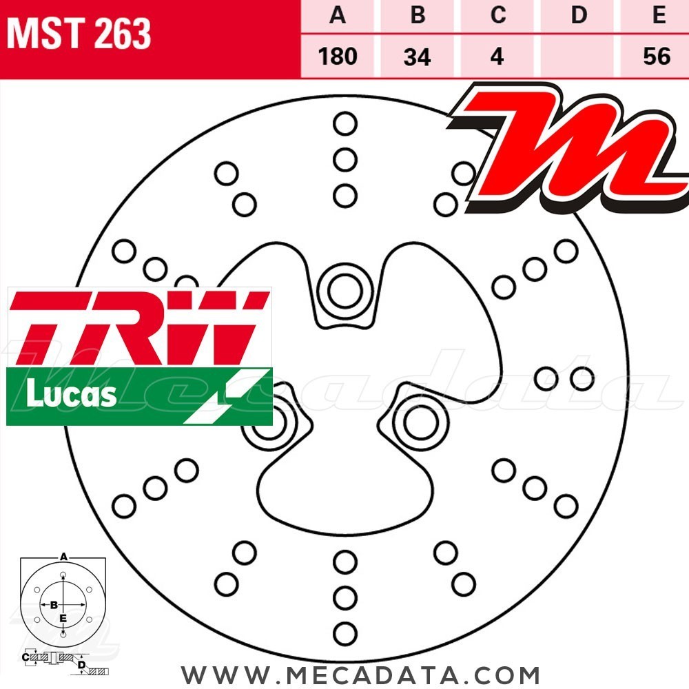 Disque de frein Avant ~ TRW Lucas MST 263 ALL 