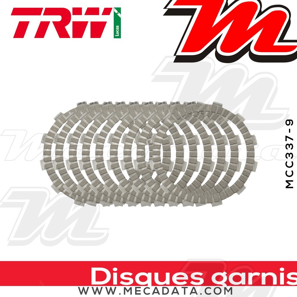 Disques d'embrayage garnis ~ TRW Lucas MCC 337-9 