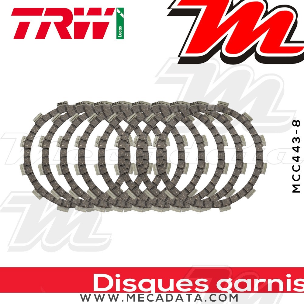 Disques d'embrayage garnis ~ TRW Lucas MCC 443-8 