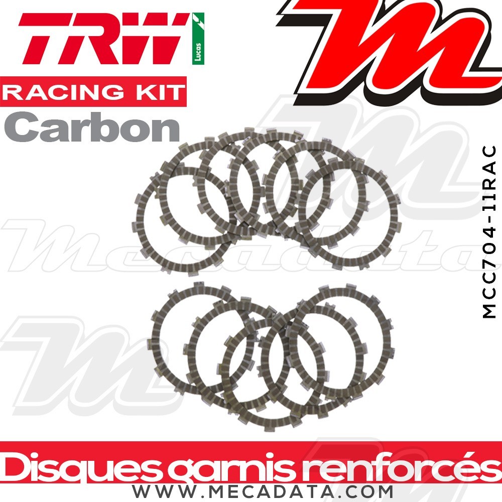 Disques d'embrayage garnis renforcés Racing ~ TRW Lucas MCC 704-11RAC 