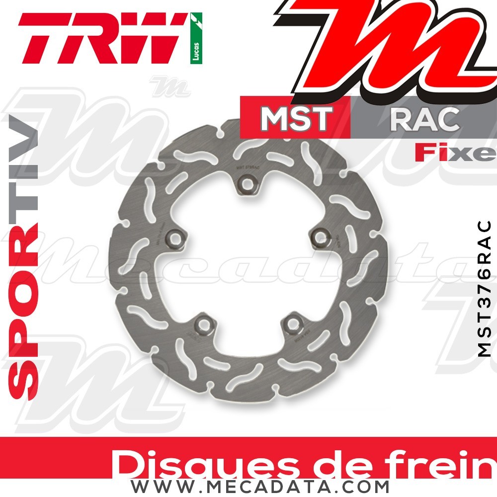 Disque de frein Arrière ~ Aprilia RSV4 1000 R, Factory (RK) 2009-2010 ~ TRW Lucas MST 376 RAC 