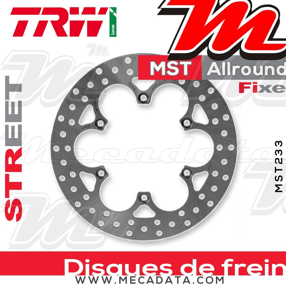 Disque de frein Arrière ~ Yamaha FJR 1300 A, AS, ABS (RP13) 2006+ ~ TRW Lucas MST 233 