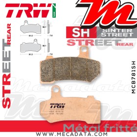 Plaquettes de frein Arrière ~ Harley-Davidson VRSCF 1250 V-Rod Muscle, ABS 2009+ ~ TRW Lucas MCB 781 SH 