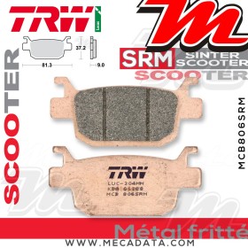 Plaquettes de frein Arrière ~ Honda SH 125 i JF23 2009-2012 ~ TRW Lucas MCB 806 SRM 