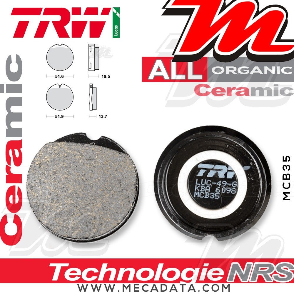 Plaquettes de frein Avant ~ Honda CB 400 F CB400F 1975-1977 ~ TRW Lucas MCB 35 