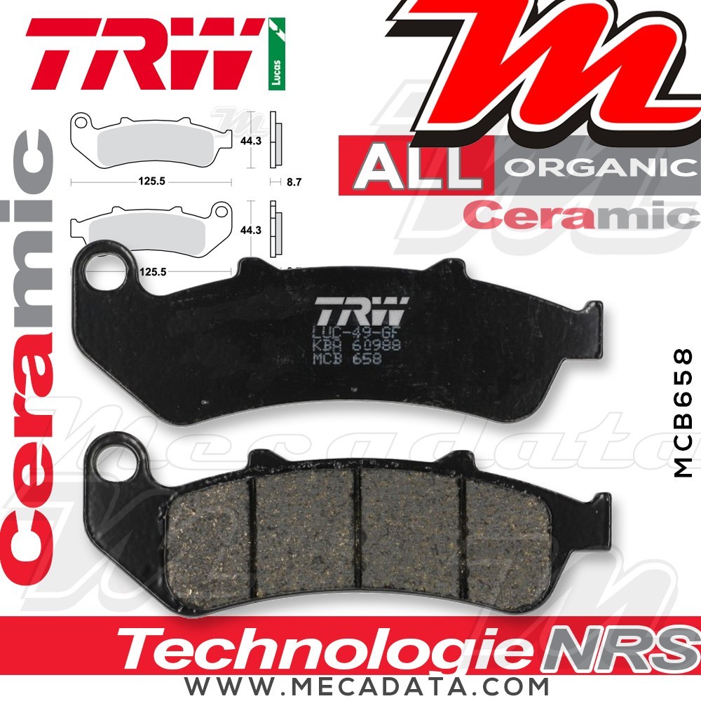 Plaquettes de frein Avant ~ Honda CBR 1000 F, Dual CBS SC24 1993-2001 ~ TRW Lucas MCB 658 