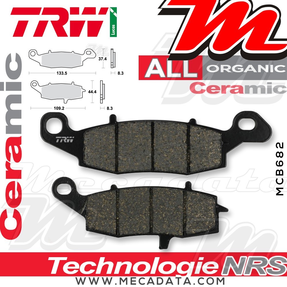 Plaquettes de frein Avant Gauche ~ Kawasaki Z 750 S ZR750J 2005-2006 ~ TRW Lucas MCB 682 