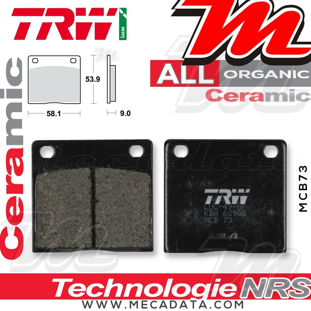 Plaquettes de frein Arrière ~ Suzuki GS 1000 E GS1000 1978-1980 ~ TRW Lucas MCB 73 