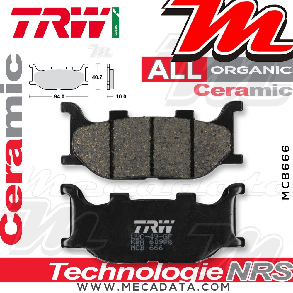 Plaquettes de frein Avant ~ Yamaha TZR 125 4FL 1993-1999 ~ TRW Lucas MCB 666 