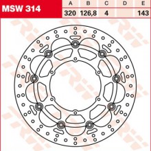 Disque de frein Avant TRW Lucas MSW 314 pour KTM 125 Sting KTM 125 98-