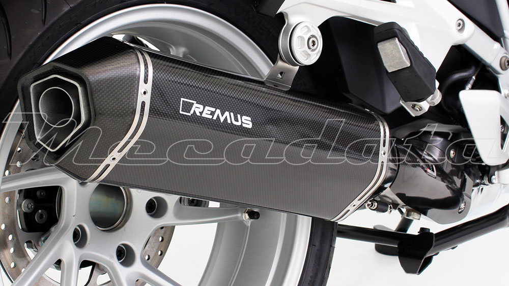 BMW R 1200 RT Echappement Remus Hexacone Carbone sans Coffre Zoom