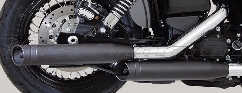 Harley-Davidson Dyna FD2 équipé d'un échappement Remus custom Variocap avec embout Rolled Up Zoom