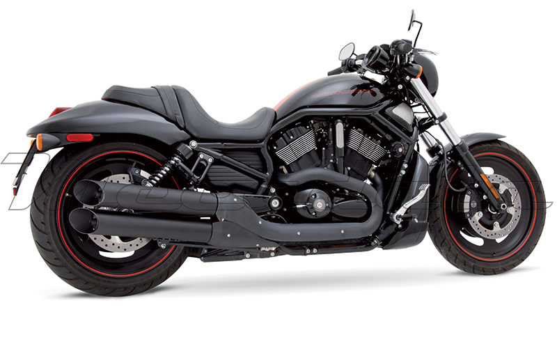 Harley-Davidson VRSC, VR2 et VRI équipé d'une paire de silencieux Remus Custom Slash Cut
